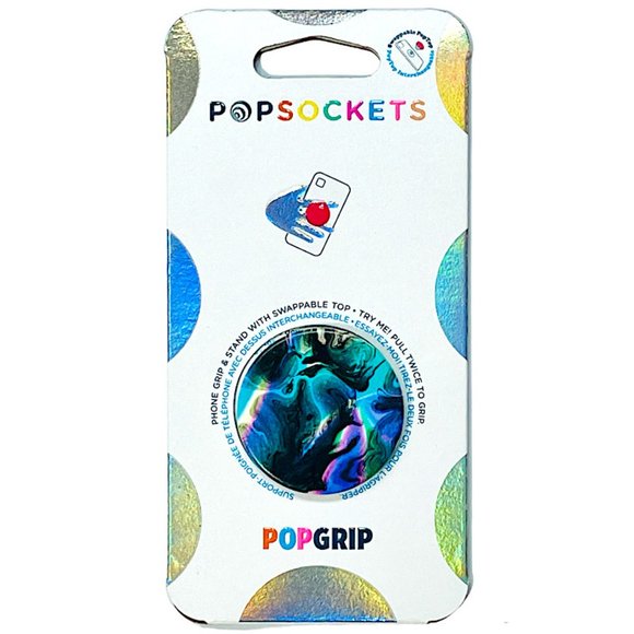 🆕 POPSOCKETS ~ POPGRIP PHONE GRIP & STAND w/ SWAPPABLE TOP ~ Colour: OIL AGATE - Picture 1 of 5